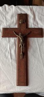Crucifix bois et métal 17x30x2.5, Enlèvement ou Envoi