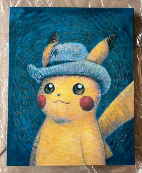 Pokémon x Van Gogh - PC Exclusive Pikachu Canvas Wall Art, Hobby & Loisirs créatifs, Jeux de cartes à collectionner | Pokémon