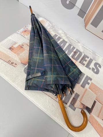 Parapluie vintage antique en bois véritable, Enlèvement ou Envoi, Utilisé, Bleu