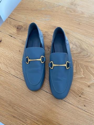 Grijs/blauwe lederen loafers Massimo Dutti beschikbaar voor biedingen