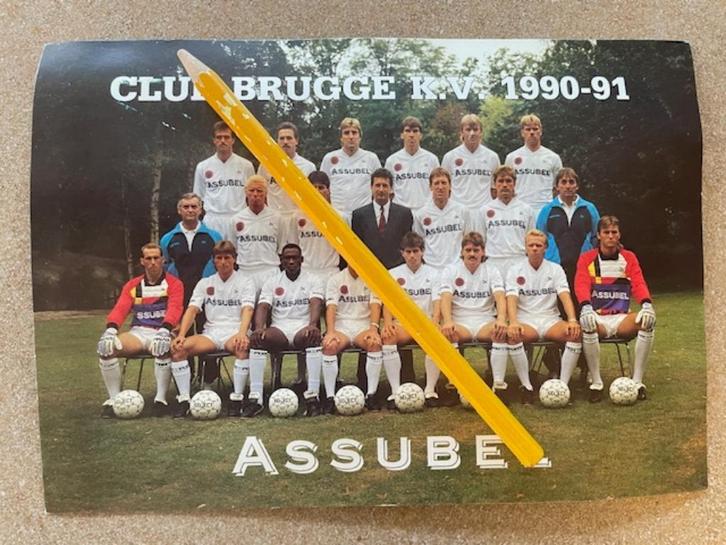 Gesigneerde FOTOKAART CLUB BRUGGE K.V.1990-91 -, Verzamelen, Foto's en Prenten, Zo goed als nieuw, Foto, Overige onderwerpen, 1980 tot heden