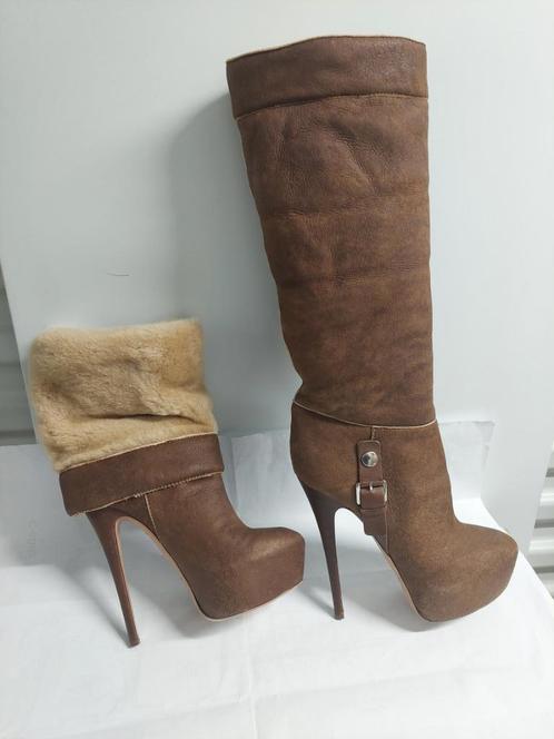 424C* Casadei - sexy laarzen/luxe bruine laarzen (37), Kleding | Dames, Schoenen, Nieuw, Hoge laarzen, Bruin, Verzenden