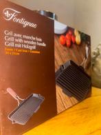 Poêle à griller Fontignac avec manche en bois, Enlèvement, Comme neuf, Fonte, Poêle à frire ou Sauteuse