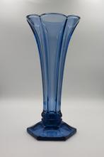 Val Saint Lambert - Luxval - art deco vaas americain blauw, Antiek en Kunst, Ophalen of Verzenden