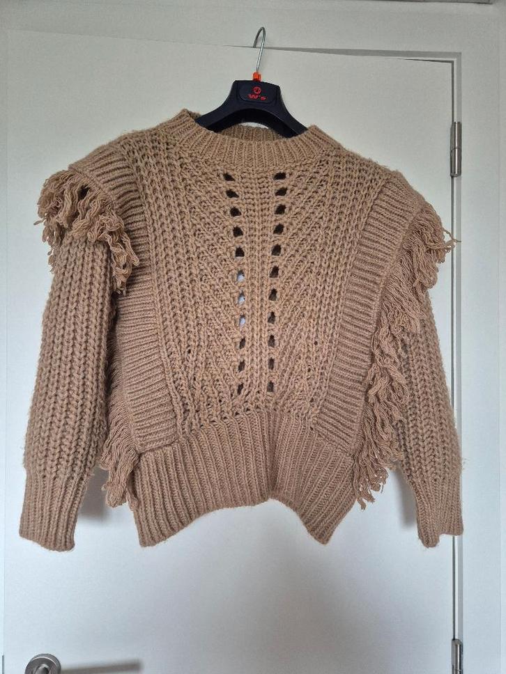 Gaëlle Paris gebreide trui - als nieuw, Kleding | Dames, Truien en Vesten, Zo goed als nieuw, Maat 38/40 (M), Beige, Ophalen