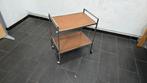 Oude Formica trolleytafel met vintage hals op wielen, Huis en Inrichting, Tafels | Bijzettafels, Ophalen of Verzenden