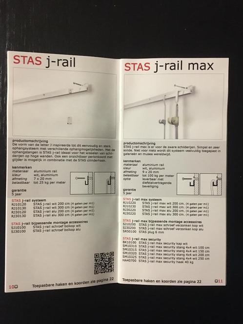 STAS ophangsysteem J-rail wit aluminium (ral 9010), Maison & Meubles, Accessoires pour la Maison | Autre, Comme neuf, Enlèvement ou Envoi