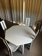 Uitschuifbare tafel en 4 design stoelen, Huis en Inrichting, Ophalen, Zo goed als nieuw
