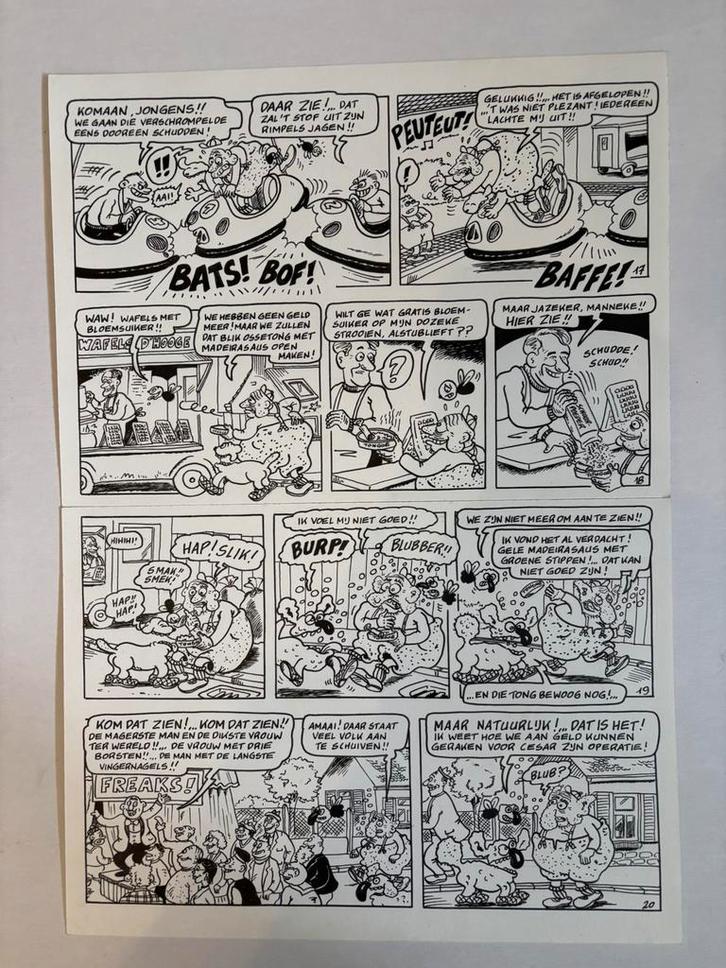 Urbanus originele pagina - De geest in de koffiepot, Verzamelen, Stripfiguren, Overige figuren, Ophalen of Verzenden