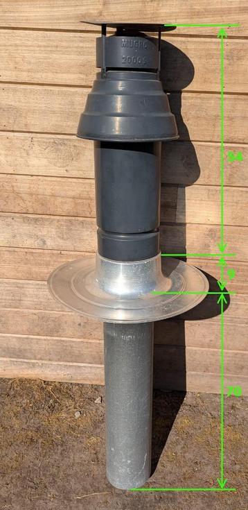 Mugro dubbelwandig rookkanaal / schoorsteen / afvoer met reg, Ophalen, Afvoer, Gebruikt, Aluminium