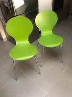 Toffe vinted stoeltjes groen 2 stuks, Eigentijds retro modern, Metaal, Twee, Gebruikt
