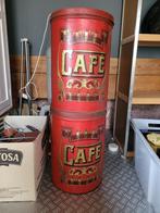 2 XXXL vintage metalen koffiedozen, Overige merken, Gebruikt, Koffie, Ophalen