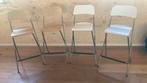 Franklin klapstoel/barkruk IKEA 2 wit/2 bruin, Huis en Inrichting, 60 tot 90 cm, Metaal, Gebruikt, Ophalen