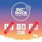 je vends des e-tickets pour le Inc'rock Festival le 18/05/24, Trois personnes ou plus