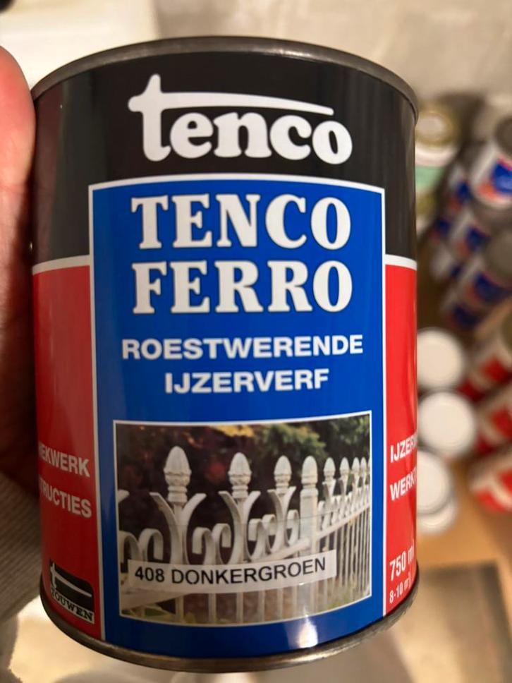 Tenco donkergroene roestwerende ijzerverf 0,75liter, Hobby en Vrije tijd, Schilderen, Nieuw, Ophalen of Verzenden