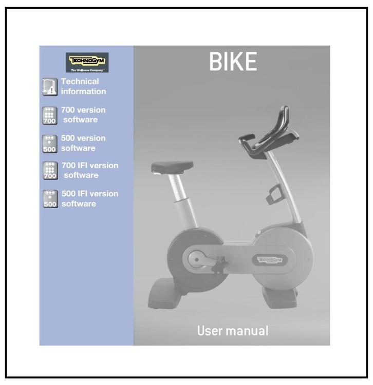 Manuel d'utilisation des nouveaux vélos Technogym 500 et 700, Sports & Fitness, Équipement de fitness, Neuf, Autres types, Bras
