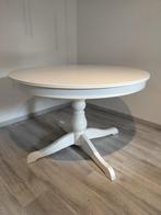 Uitschuifbare tafel Ikea Ingatorp wit, Huis en Inrichting, Ophalen, Rond, Zo goed als nieuw, Vijf personen of meer