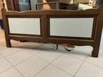 vintage tweepersoonsbed en bijhorende lattenbodem, Ophalen, Bruin, 200 cm, Verstelbaar
