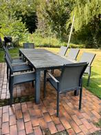 Tuintafel met 8 stoelen, Tuin en Terras, Ophalen, Zo goed als nieuw, Aluminium, Stoel