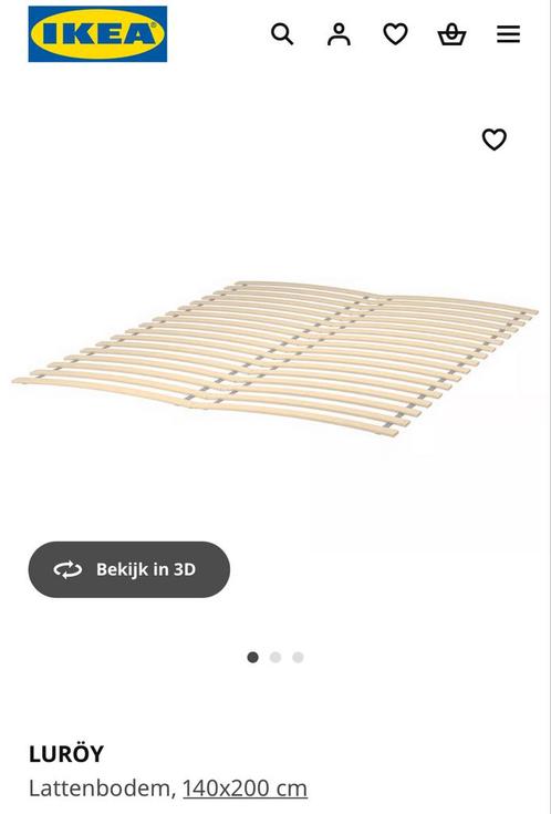 IKEA Luroy lattenbodem 140x200 (2x 70x200) – goede staat!, Huis en Inrichting, Slaapkamer | Matrassen en Bedbodems, Zo goed als nieuw