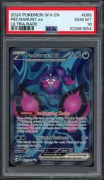 Pecharunt ex [Ultra Rare] PSA 10 - 85/64 - Shrouded Fable, Ophalen of Verzenden, Zo goed als nieuw, Losse kaart