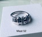 Nona zilveren ring met strass maat 52, Bijoux, Sacs & Beauté, Bagues, Comme neuf, Femme ou Homme, Argent, Avec strass