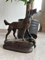 Bronze animalier signé A. Barye chien de chasse avec gibier, Enlèvement, Bronze