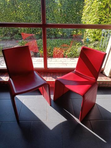 Lederen eettafel stoelen - Italiaans design - Porada beschikbaar voor biedingen