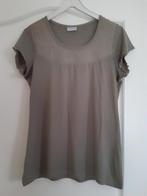 Dames t-shirt kleur licht kaki,maat M., Ophalen of Verzenden, Zo goed als nieuw, Maat 38/40 (M), Korte mouw
