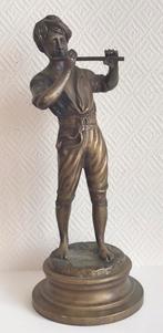 Ancienne Statue En Bronze, Fonderie Lancini, début 20ème, Brons