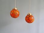 Duo van Art Deco ophangingen, veelkleurige glas, 1930, Antiek en Kunst, Antiek | Verlichting, Ophalen of Verzenden