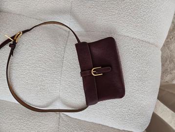Delvaux piquette pochette/ heuptasje met riem bordeaux rood  beschikbaar voor biedingen