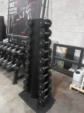 Lifemaxx Rubberen Pu Dumbells Toren 1kg t/m 10kg + Opbergrek, Enlèvement, Comme neuf, Haltère
