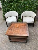 Authentieke salontafel van bij Becqué, Huis en Inrichting, Tafels | Salontafels, Ophalen, Gebruikt, 50 tot 100 cm, Koloniaal