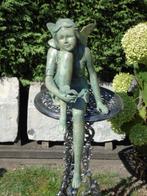 statue d une elfe avec un papillon en bronze patinée ..., Jardin & Terrasse, Statues de jardin, Autres matériaux, Ange, Enlèvement ou Envoi
