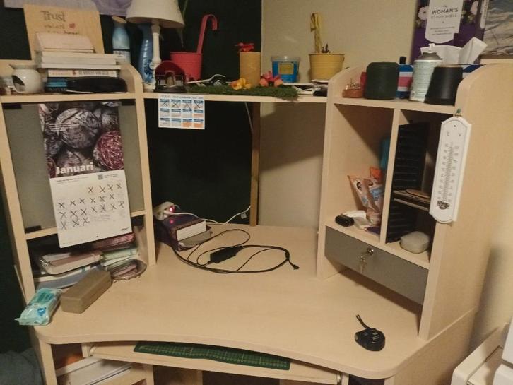 Mooie groot hoekbureau, Huis en Inrichting, Bureaus, Gebruikt, Bureau, Ophalen