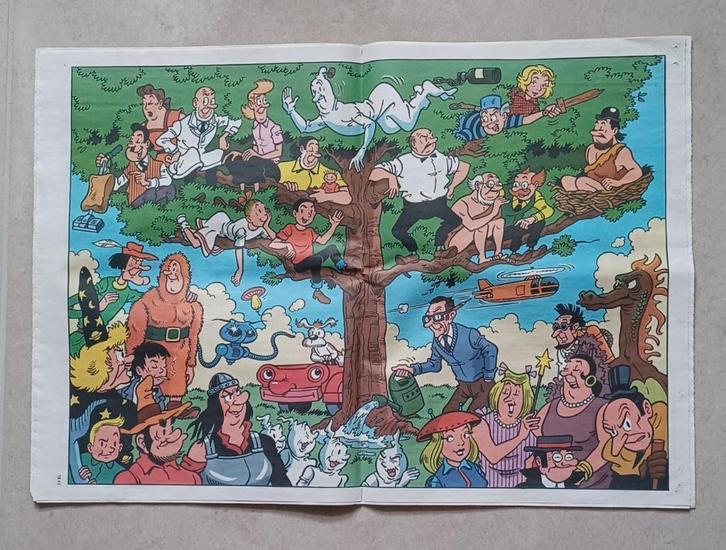 SUSKE en WISKE: krant en poster, Collections, Personnages de BD, Utilisé, Image, Affiche ou Autocollant, Bob et Bobette, Enlèvement ou Envoi