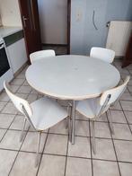 Ronde keukentafel met 4 stoelen, Huis en Inrichting, Tafels | Eettafels, Ophalen, Gebruikt