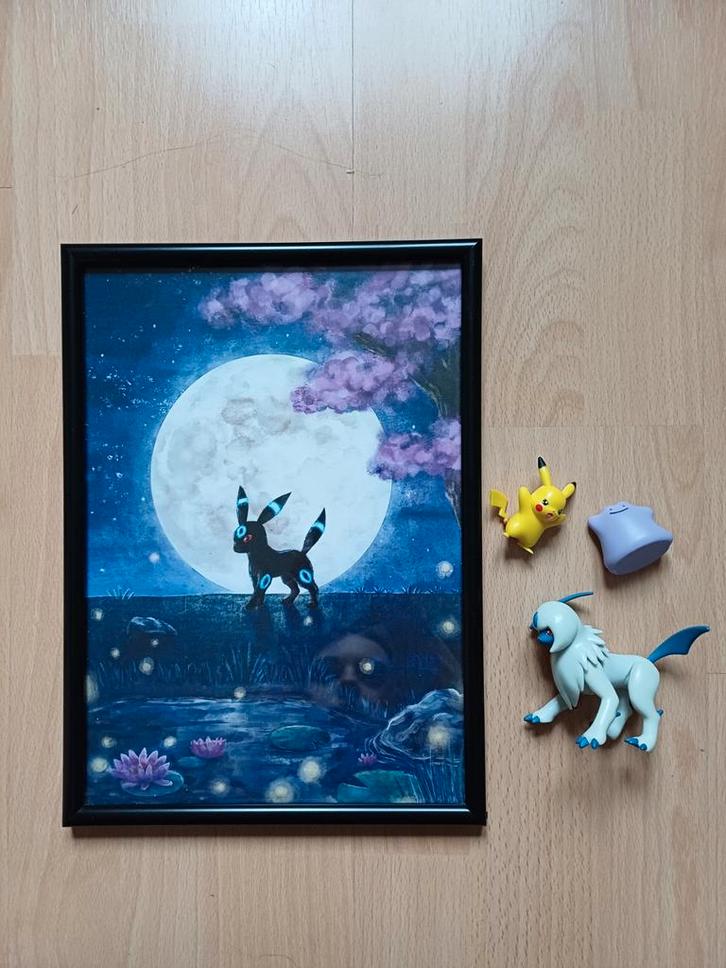 Pokémon figuren (3) en Pokémon poster (1) set, Verzamelen, Posters, Zo goed als nieuw, Overige onderwerpen, A4 of kleiner, Rechthoekig Staand