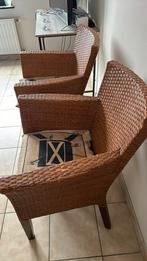 Rieten stoelen met scapa kussentjes (2x), Utilisé, Enlèvement ou Envoi