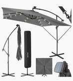 Rechthoekige parasol grijs  €225,-  Met LED-verlichting, Ophalen of Verzenden, Nieuw