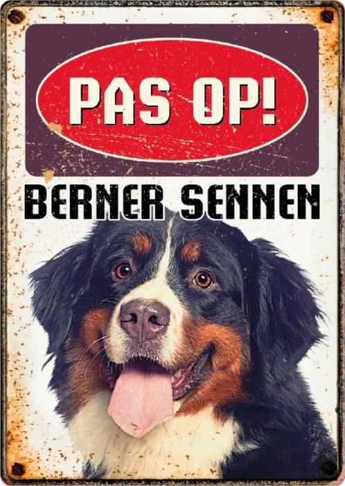 Metalen waakbord PAS OP! Berner Sennen, Tuin en Terras, Tuinwanddecoratie, Nieuw, Ophalen of Verzenden