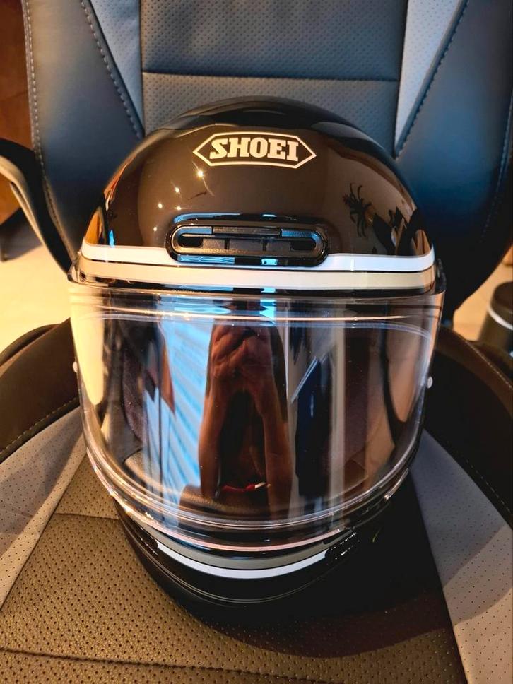 Shoei Glamster 06 zwart - wit - goud in zeer goede staat, Motoren, Kleding | Motorhelmen, Dames, Heren, Integraalhelm, L, Shoei