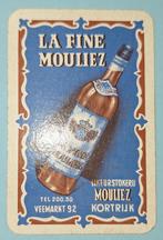 Speelkaart Kortrijk – Likeurstokerij Mouliez, bruin_130, Verzamelen, Ophalen of Verzenden, Gebruikt, Speelkaart(en)