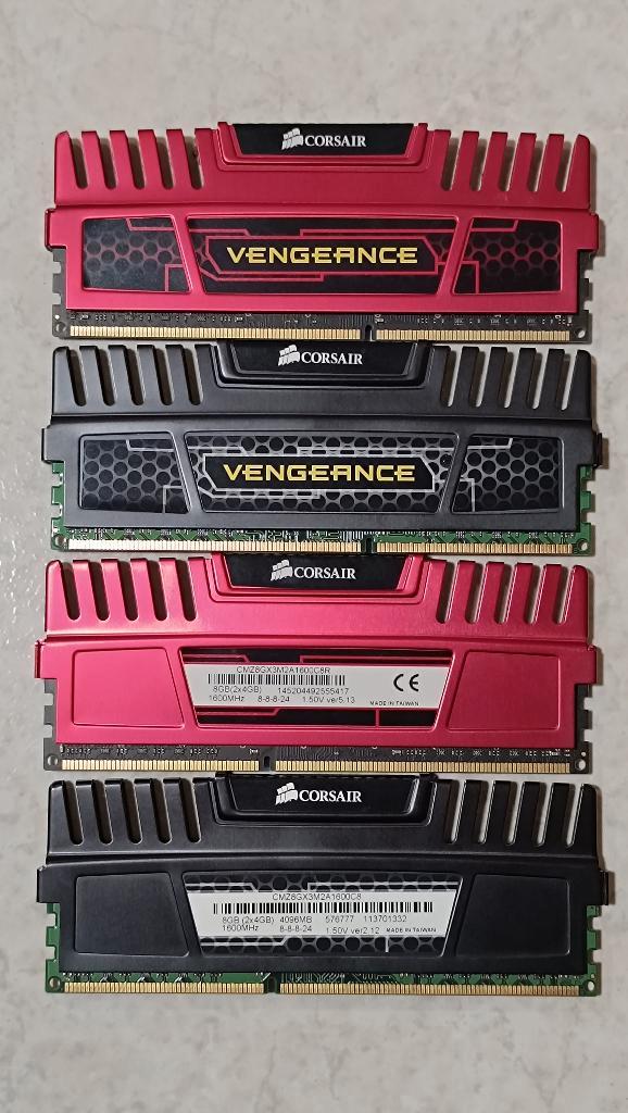 16 Gb (4x4Gb) Corsair Vengeance DDR3 1600 Mhz, Computers en Software, RAM geheugen, Gebruikt, Desktop, 16 GB, DDR3, Ophalen of Verzenden