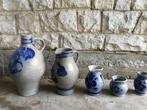 Lot de pots et cruches en grès bleu, Antiek en Kunst, Ophalen