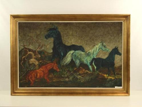 Groot paarden schilderij (Josy Kenens Aalsterse kunstenares), Antiek en Kunst, Kunst | Schilderijen | Klassiek, Ophalen