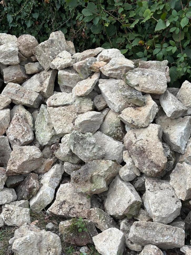 Franse witte kalk stenen, Tuin en Terras, Overige Tuin en Terras, Gebruikt, Ophalen