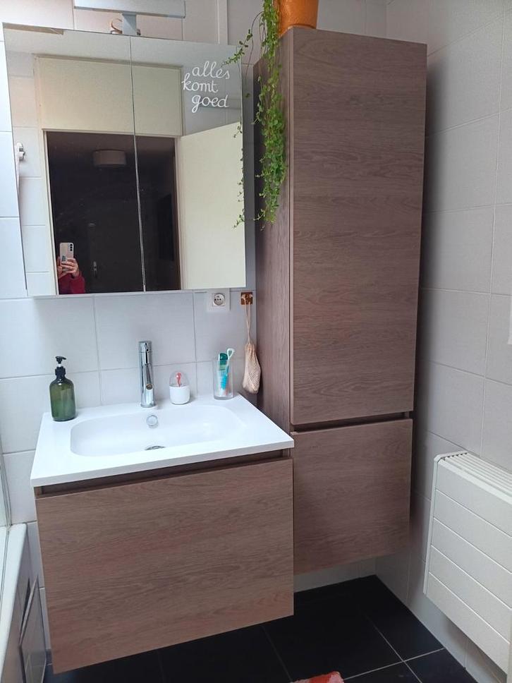 Lavabomeubel + kolomkast badkamer, Huis en Inrichting, Badkamer | Badkamermeubels, Gebruikt, Ophalen