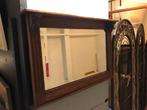 Prachtige Antiek Eikenhouten spiegel met geslepen glas., Antiek en Kunst, Minder dan 100 cm, Minder dan 50 cm, Rechthoekig, Ophalen of Verzenden